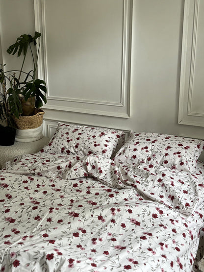 Комплект постільної білизни із бязі Red Flowers