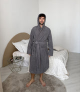 Чоловічий халат махровий з капюшоном Fortune