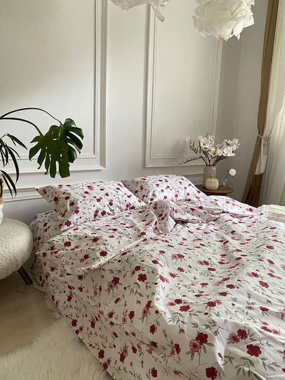 Комплект постільної білизни із бязі Red Flowers