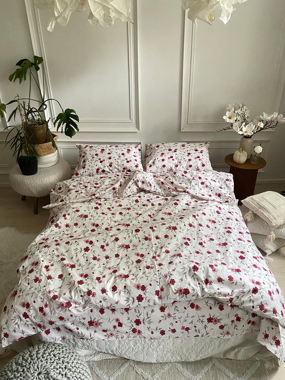 Комплект постільної білизни із бязі Red Flowers