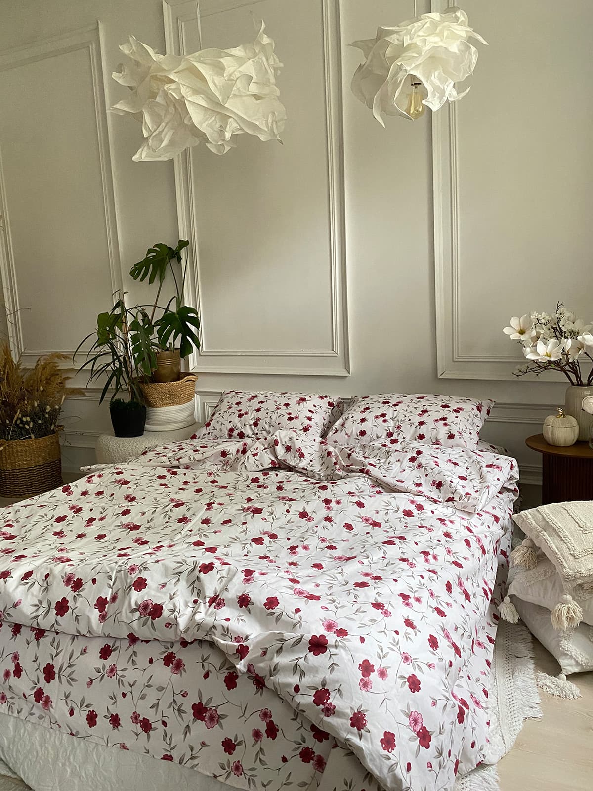 Комплект постільної білизни із бязі Red Flowers