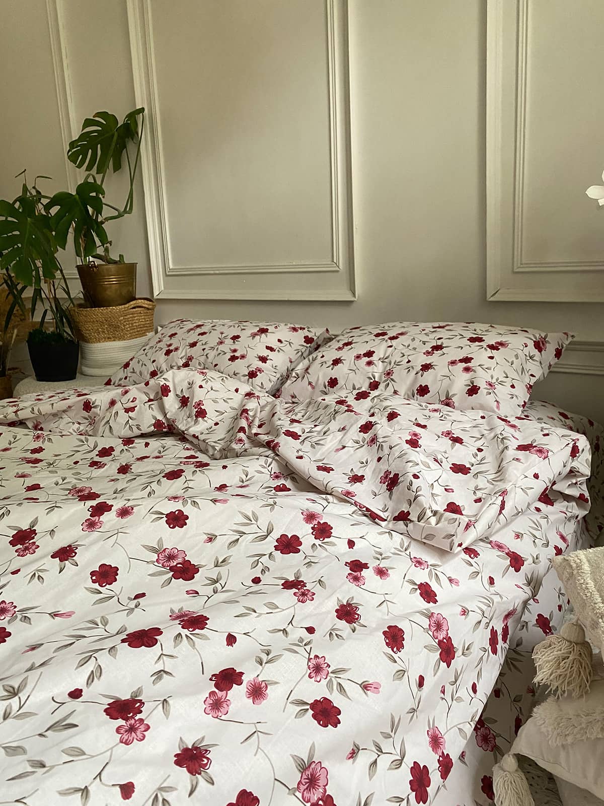 Комплект постільної білизни із бязі Red Flowers