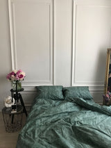 Комплект постільної білизни із ранфорсу Smaragd Marble