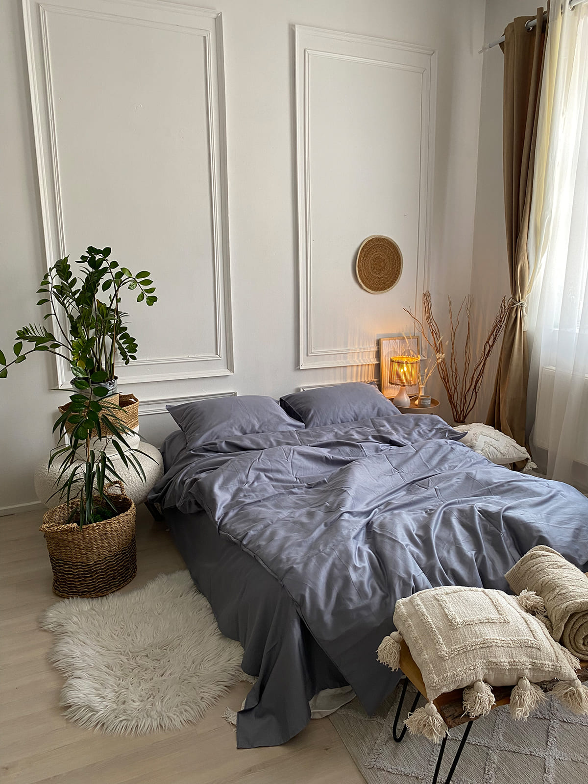 Комплект постільної білизни із преміум сатину Gray