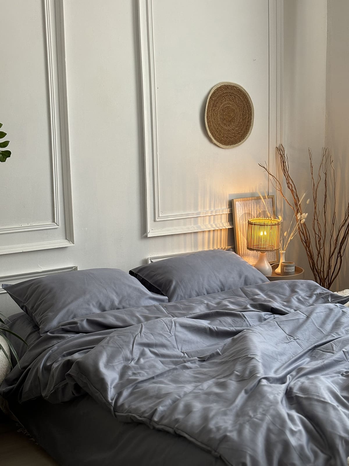 Комплект постільної білизни із преміум сатину Gray