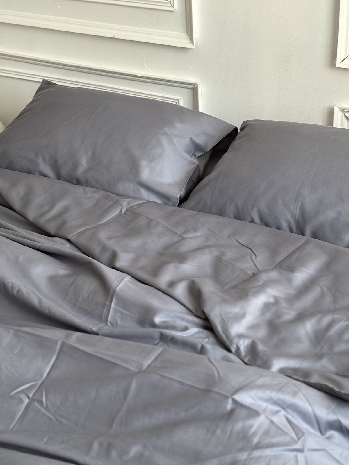 Комплект постільної білизни із преміум сатину Gray