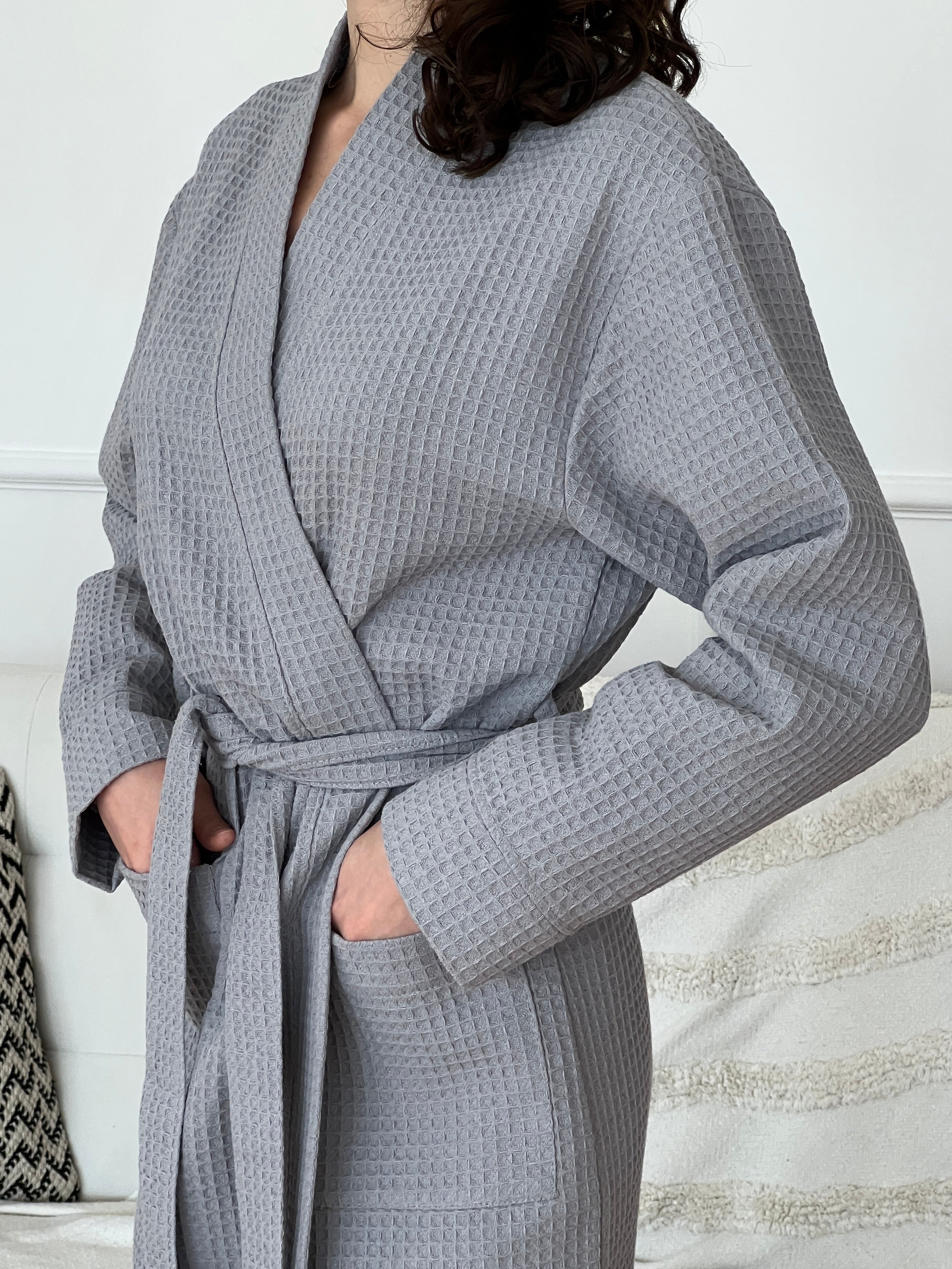 Жіночий халат вафельний Long