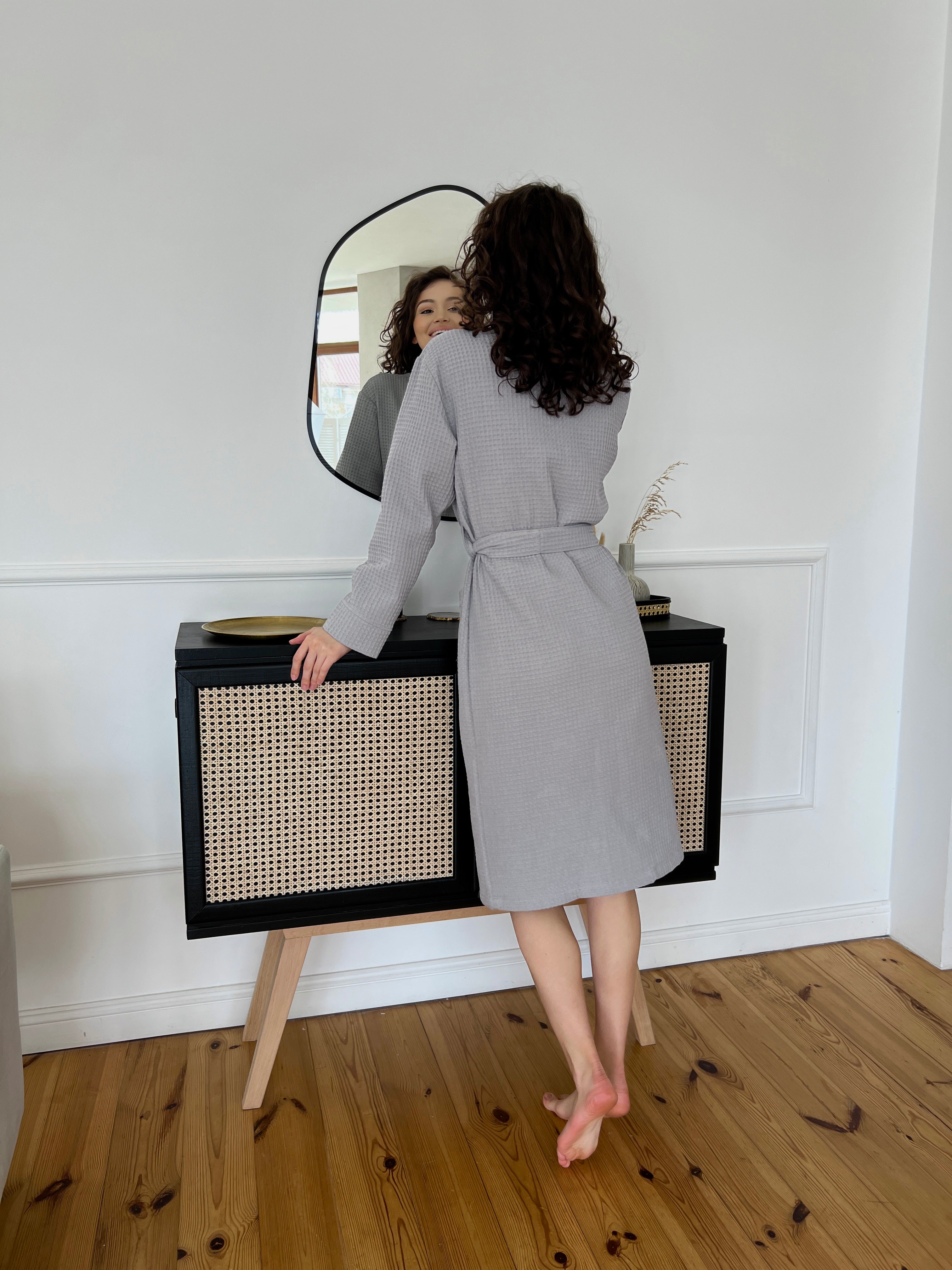 Жіночий халат вафельний Long