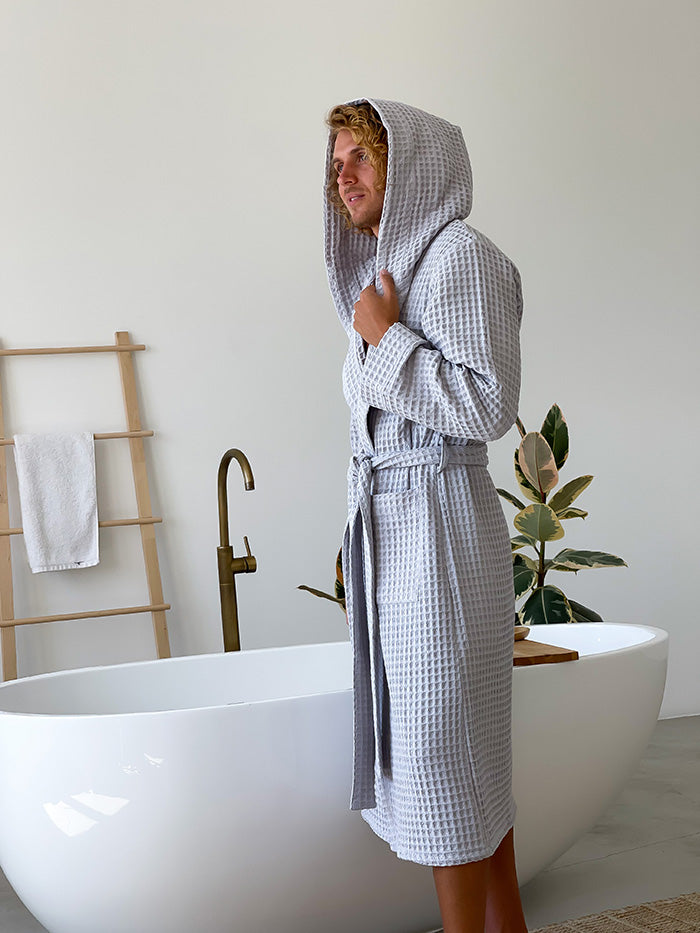 Чоловічий халат з грецької вафельки Ares