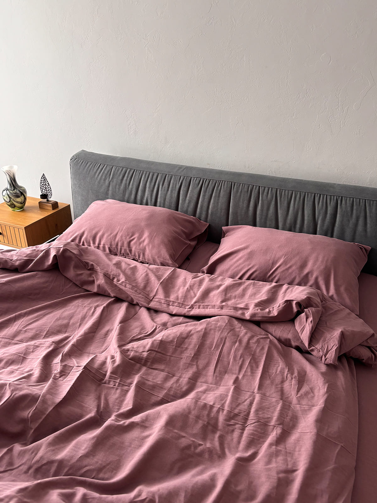 Комплект постільної білизни із вареної бавовни Rose