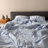 Комплект постільної білизни із вареної бавовни Blue