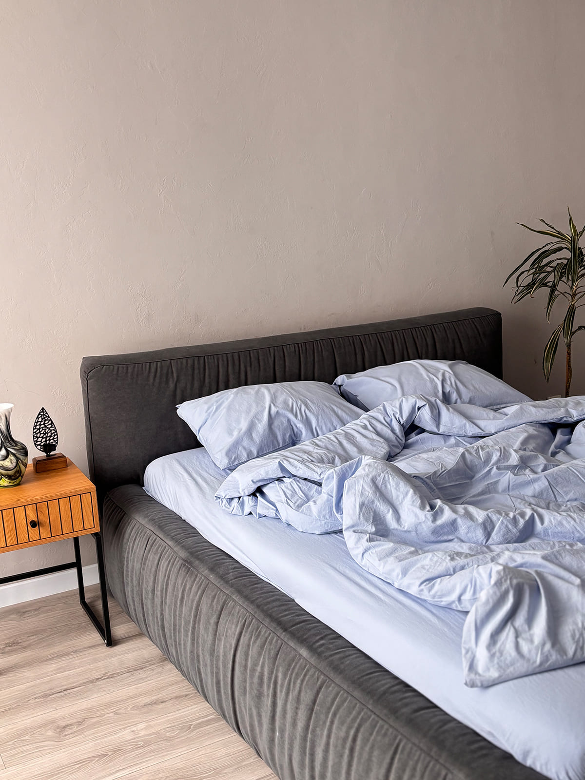 Комплект постільної білизни із вареної бавовни Blue