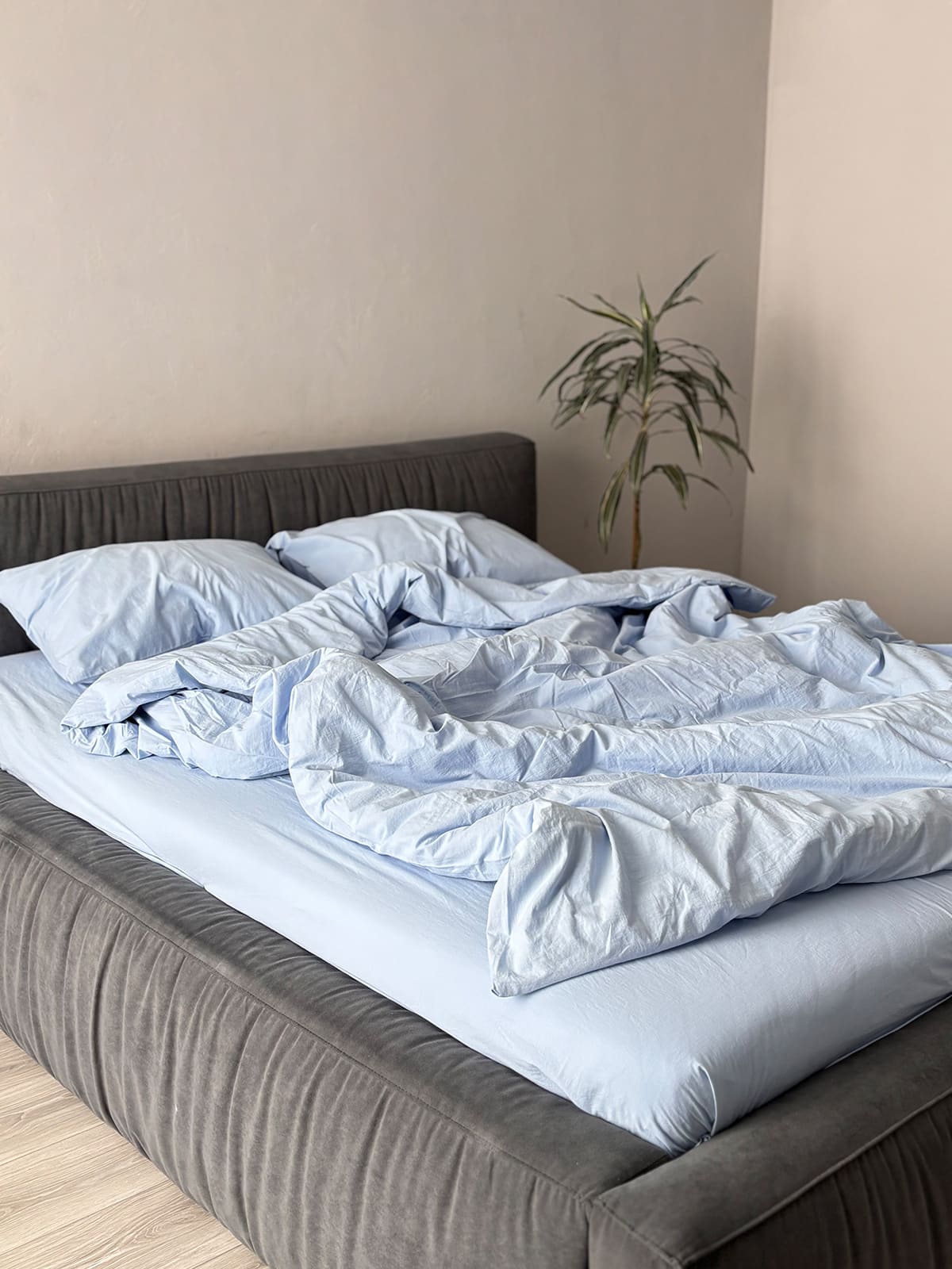 Комплект постільної білизни із вареної бавовни Blue