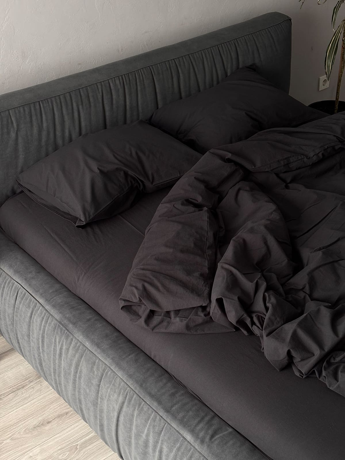 Комплект постільної білизни із вареної бавовни Graphite