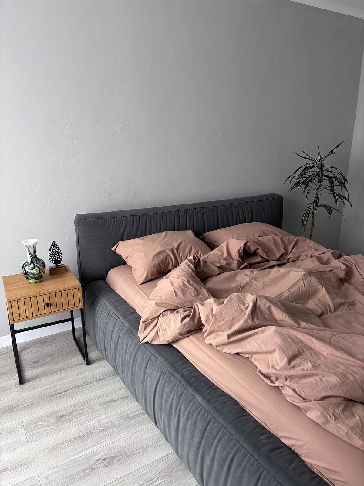 Комплект постільної білизни із вареної бавовни Beige