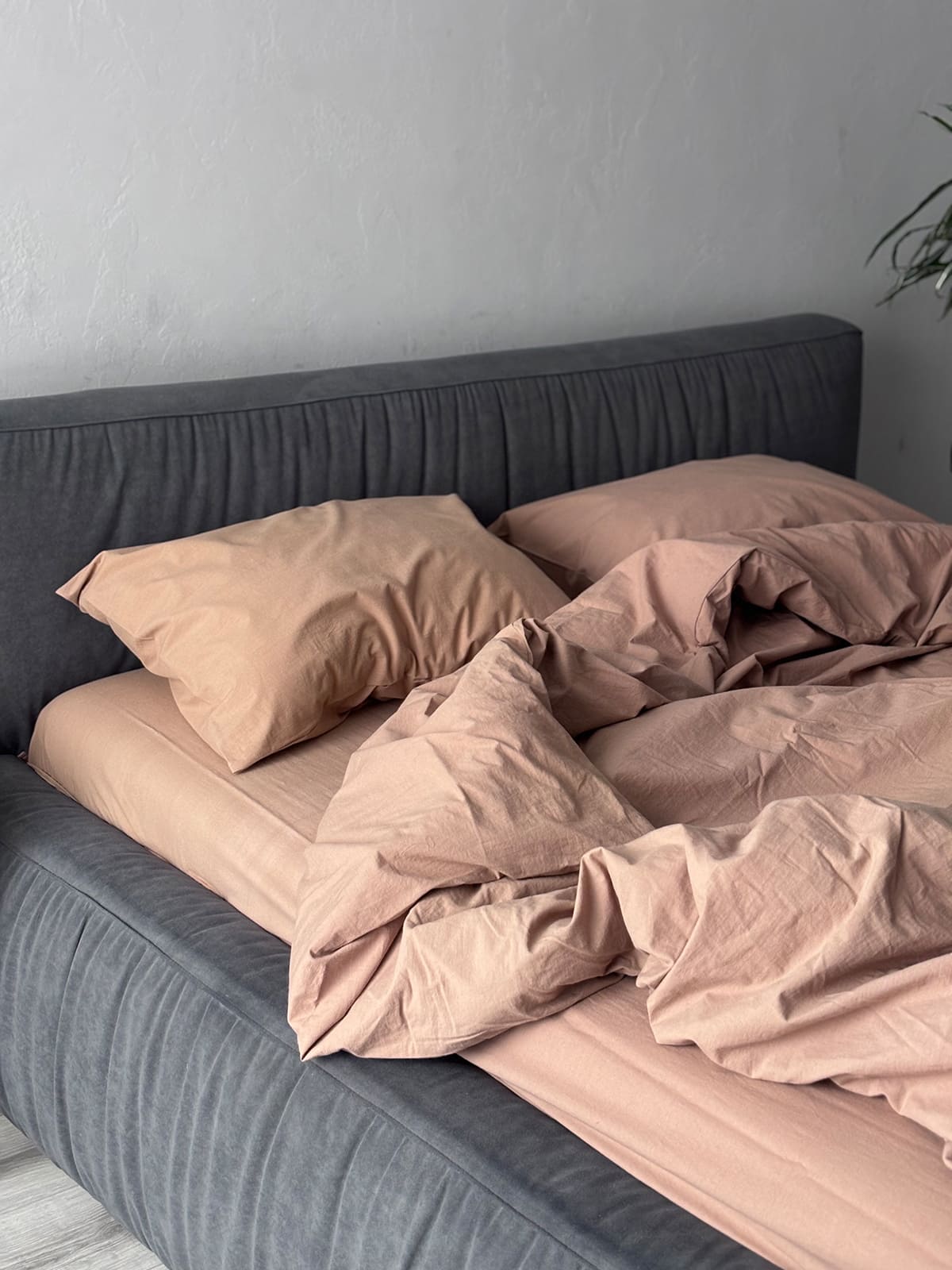 Комплект постільної білизни із вареної бавовни Beige