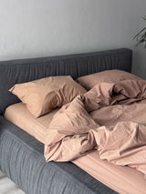 Комплект постільної білизни із вареної бавовни Beige