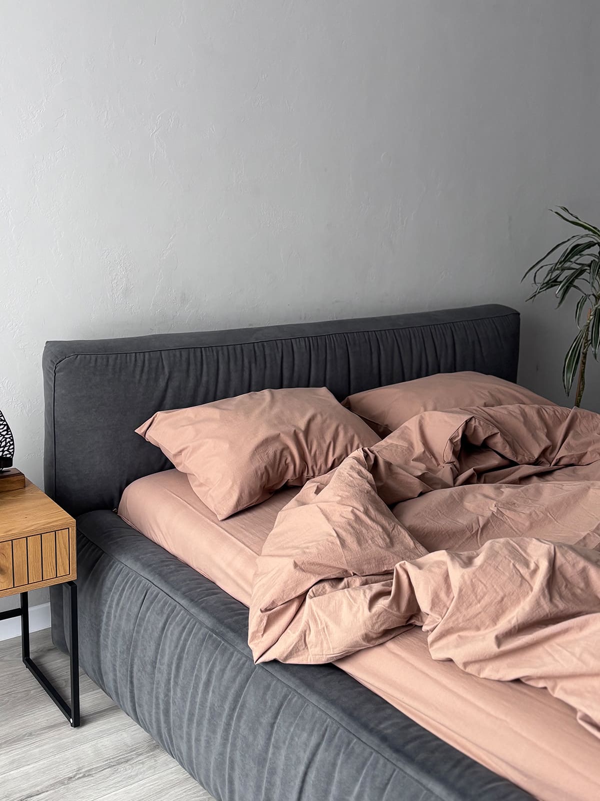 Комплект постільної білизни із вареної бавовни Beige