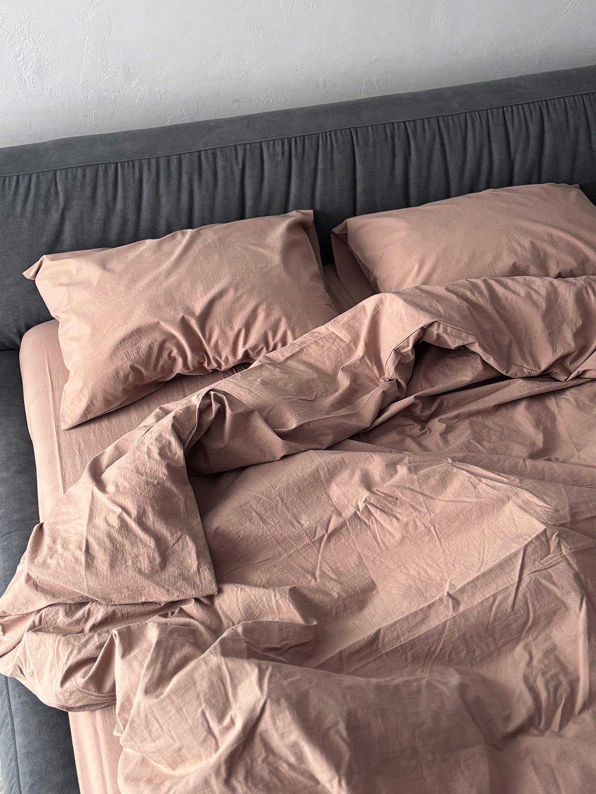 Комплект постільної білизни із вареної бавовни Beige