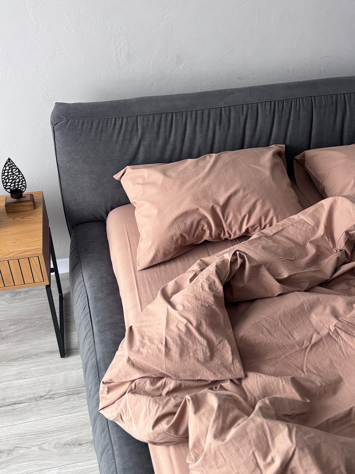 Комплект постільної білизни із вареної бавовни Beige