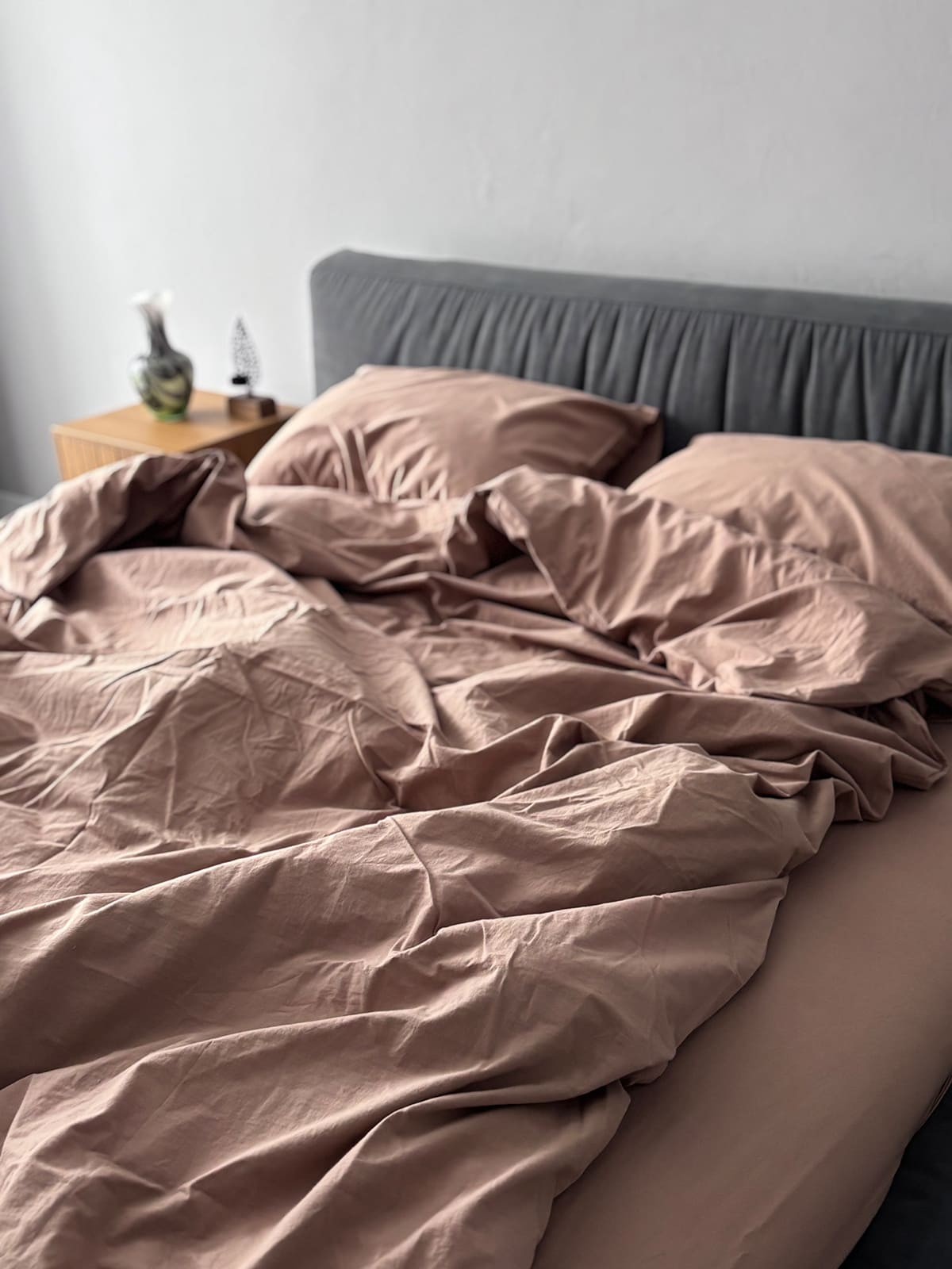 Комплект постільної білизни із вареної бавовни Beige