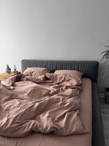 Комплект постільної білизни із вареної бавовни Beige