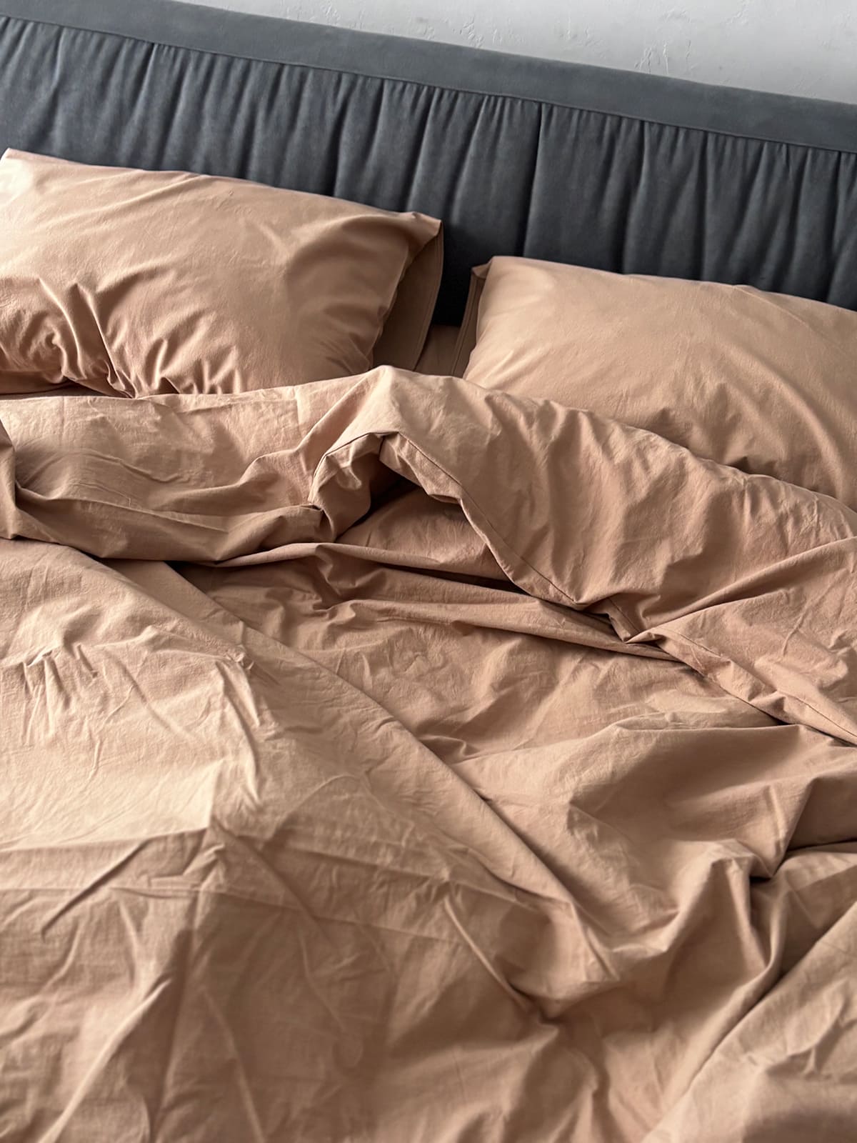 Комплект постільної білизни із вареної бавовни Beige