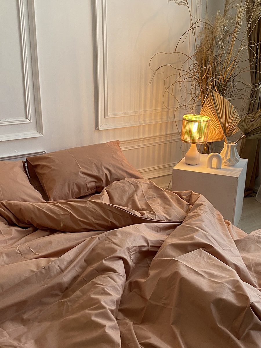 Комплект постільної білизни із ранфорсу Beige