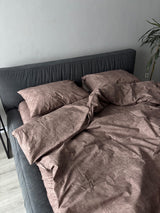 Комплект постільної білизни із ранфорсу Cappuccino Marble