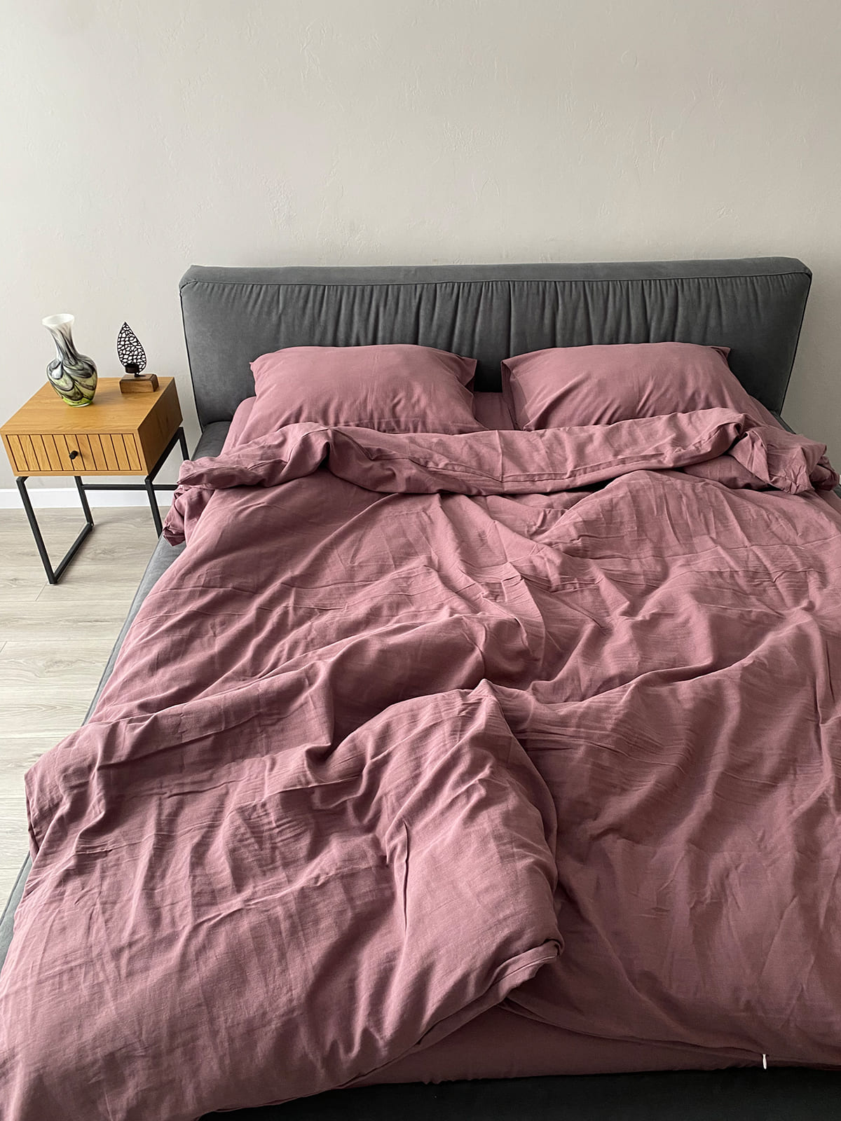 Комплект постільної білизни із вареної бавовни Rose