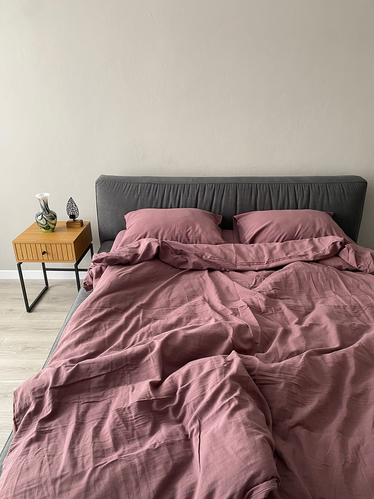 Комплект постільної білизни із вареної бавовни Rose