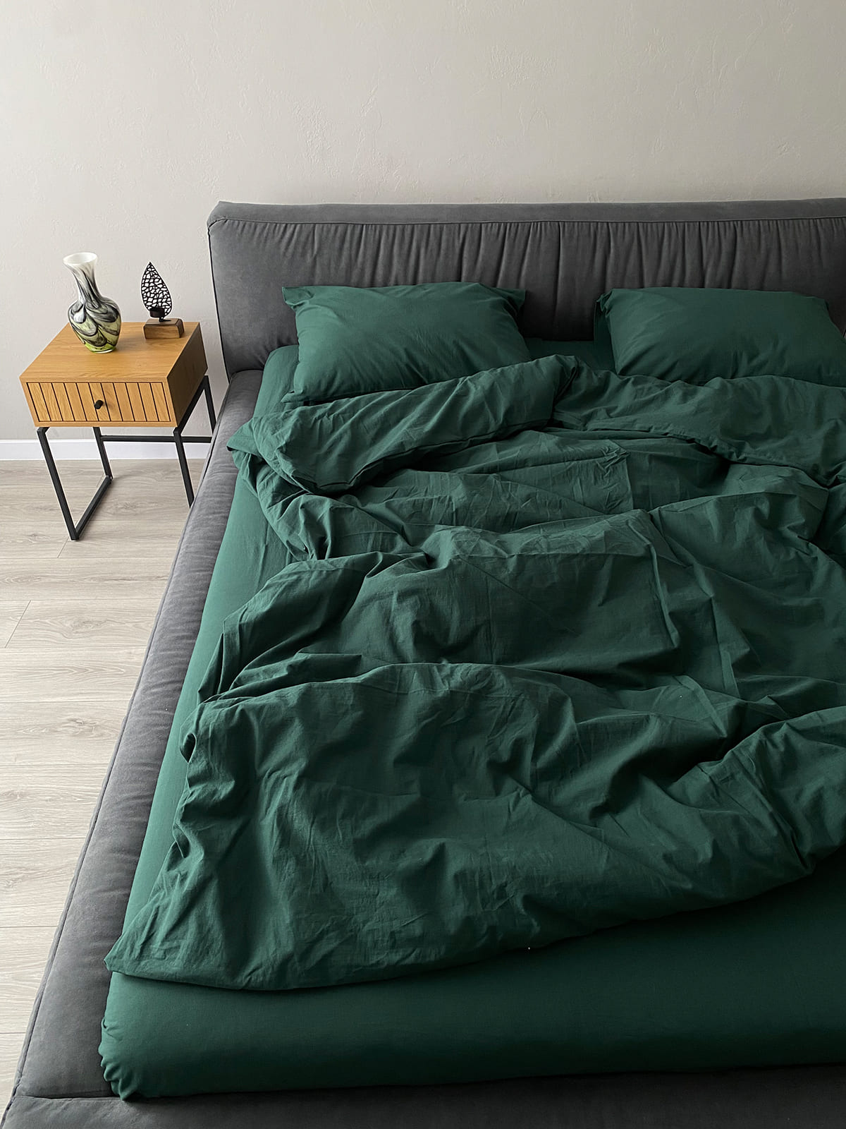 Комплект постільної білизни із вареної бавовни Emerald