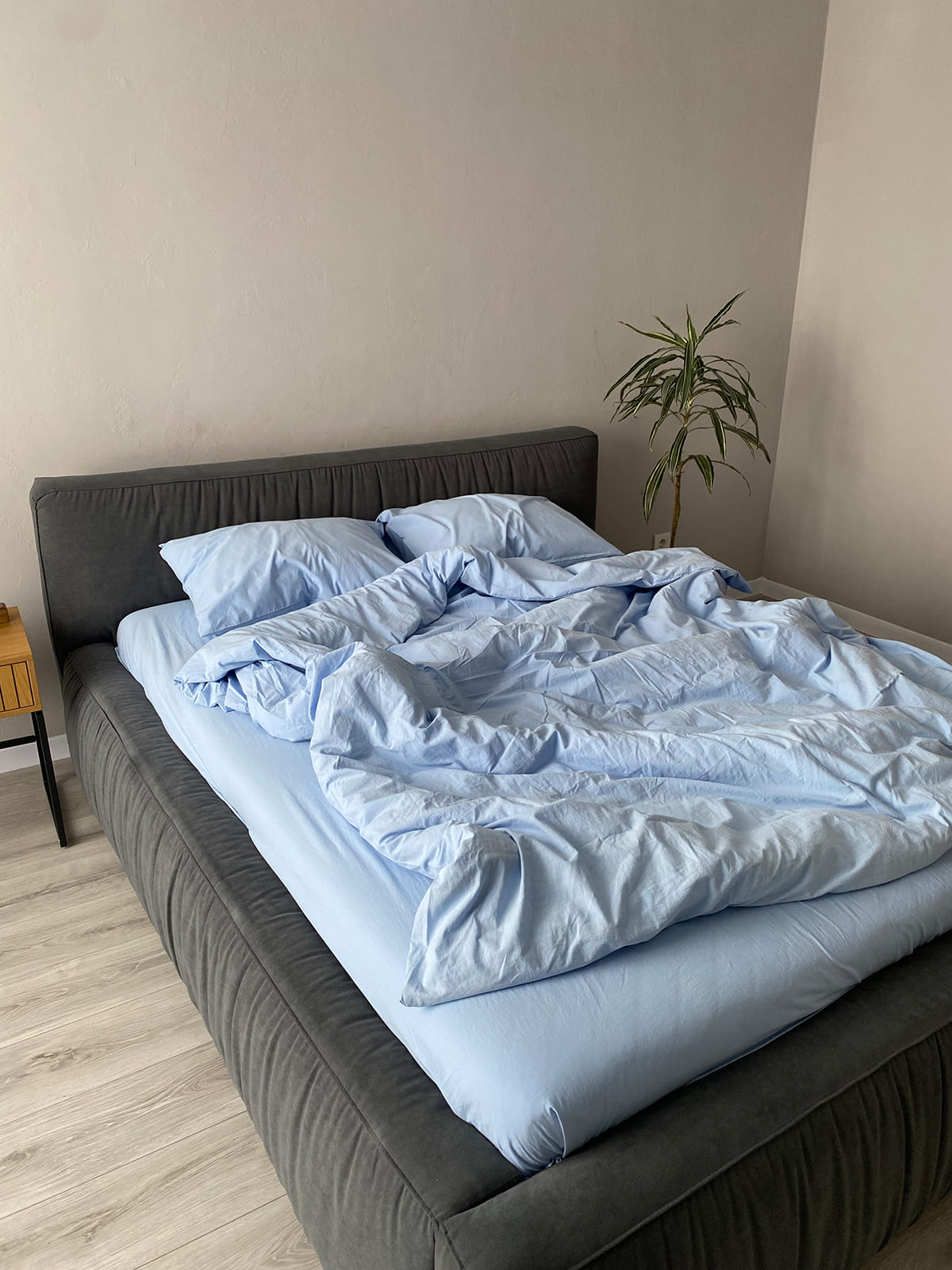 Комплект постільної білизни із вареної бавовни Blue