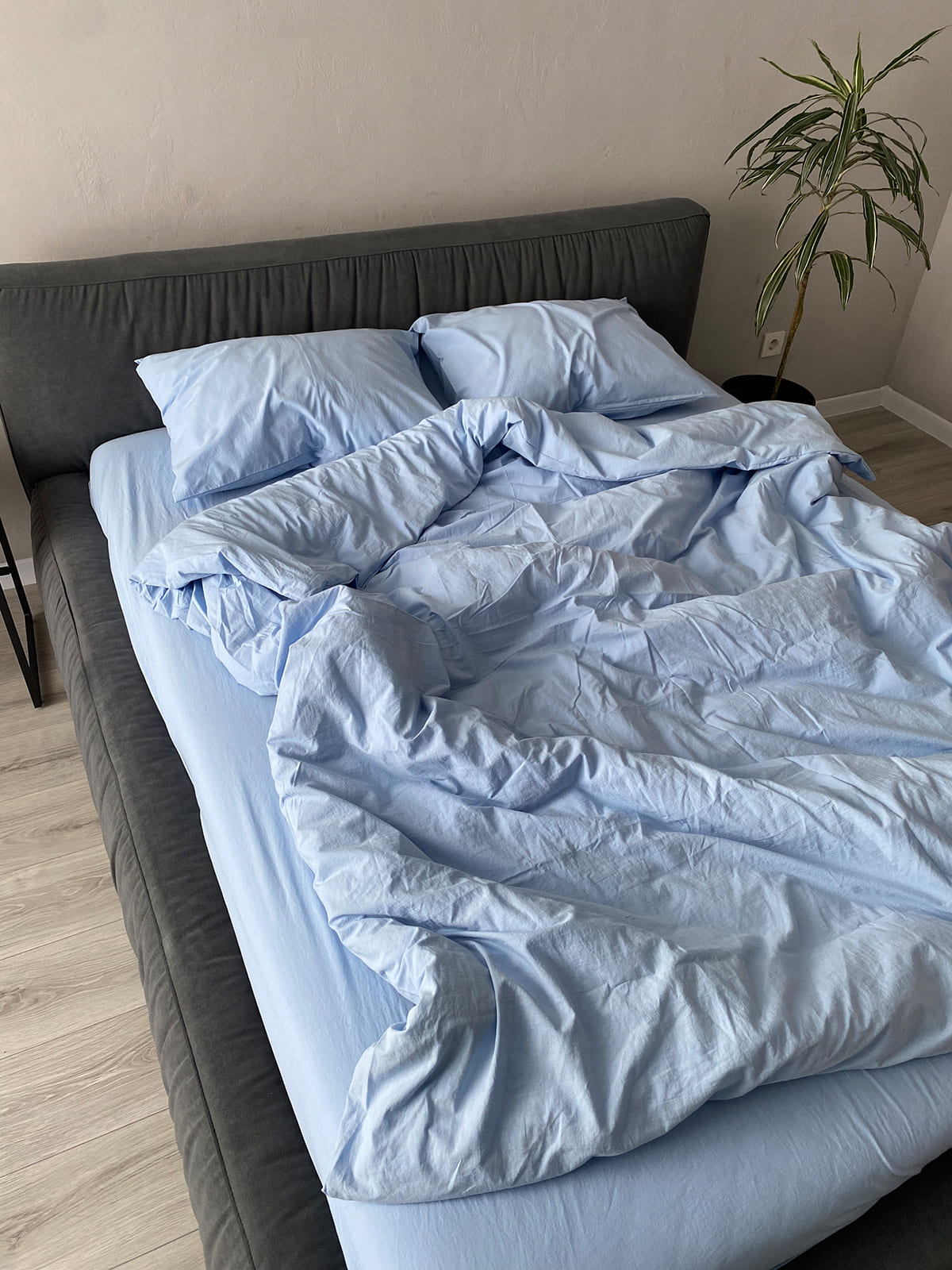 Комплект постільної білизни із вареної бавовни Blue