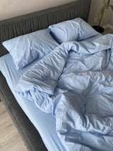 Комплект постільної білизни із вареної бавовни Blue