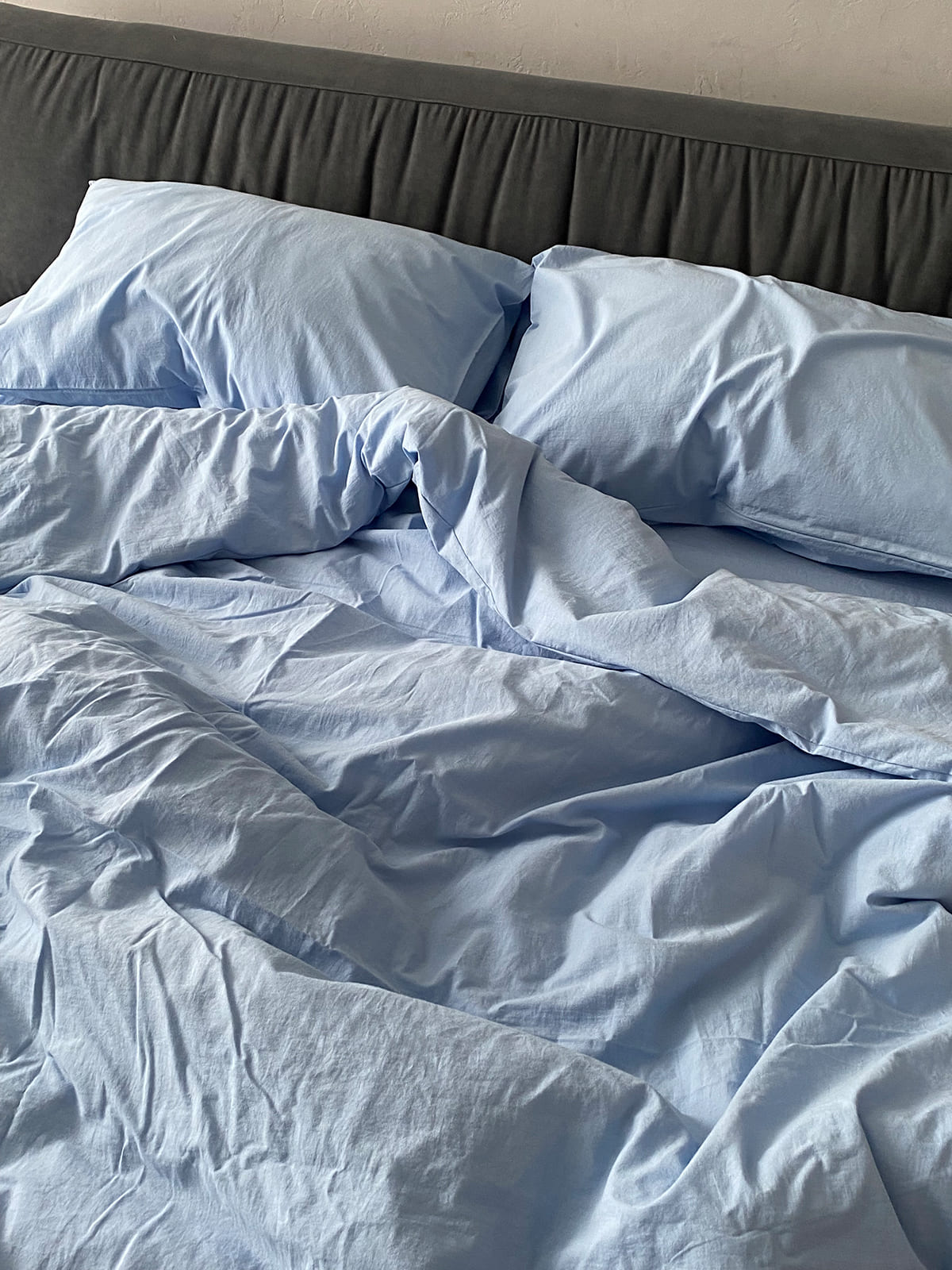 Комплект постільної білизни із вареної бавовни Blue