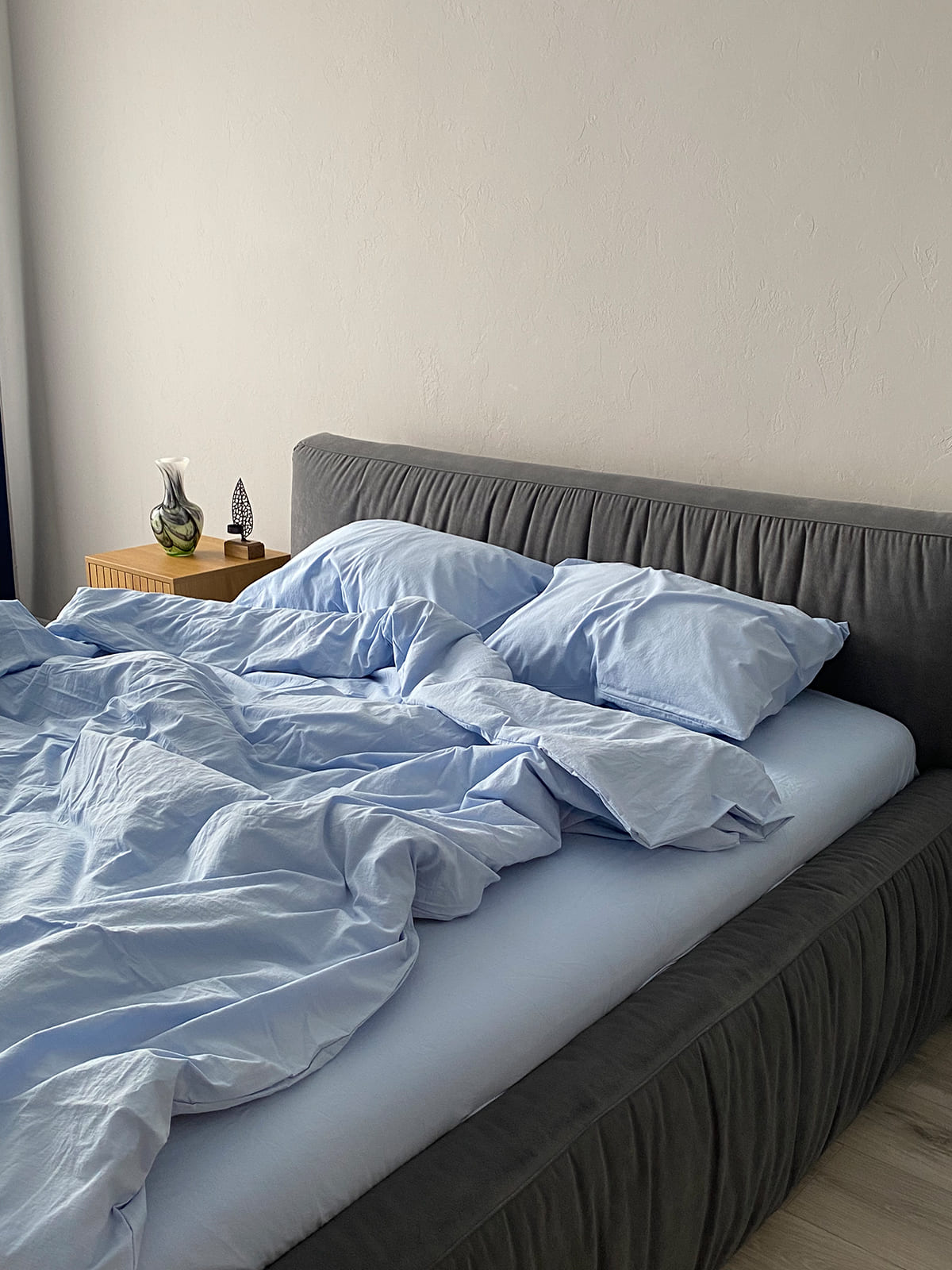 Комплект постільної білизни із вареної бавовни Blue