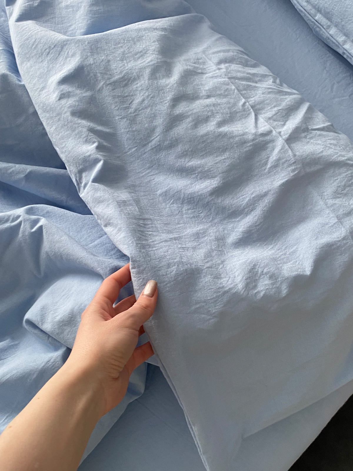 Комплект постільної білизни із вареної бавовни Blue