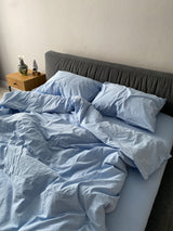 Комплект постільної білизни із вареної бавовни Blue