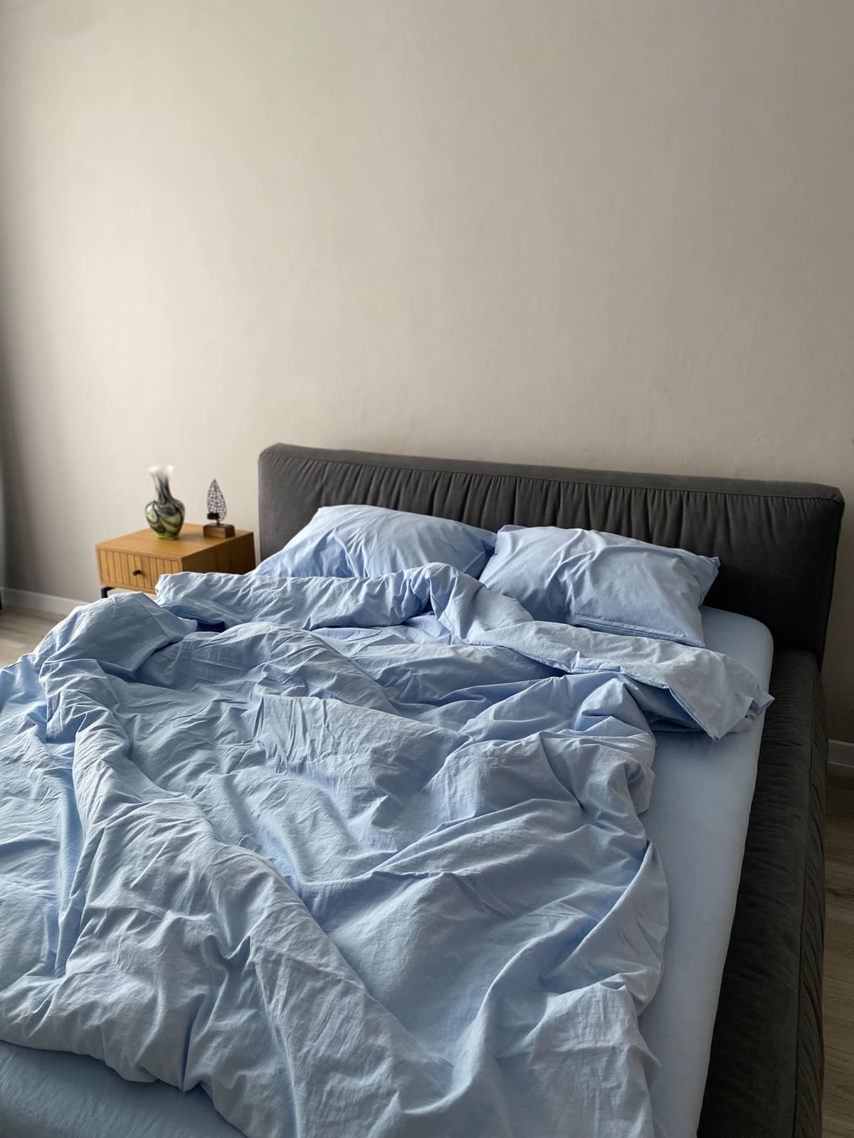 Комплект постільної білизни із вареної бавовни Blue