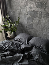 Комплект постільної білизни зі страйп сатину Black