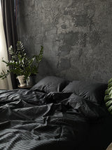 Комплект постільної білизни зі страйп сатину Black