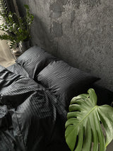 Комплект постільної білизни зі страйп сатину Black