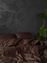 Комплект постільної білизни зі страйп сатину Chocolate