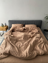 Комплект постільної білизни із вареної бавовни Beige