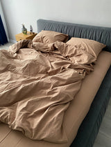 Комплект постільної білизни із вареної бавовни Beige