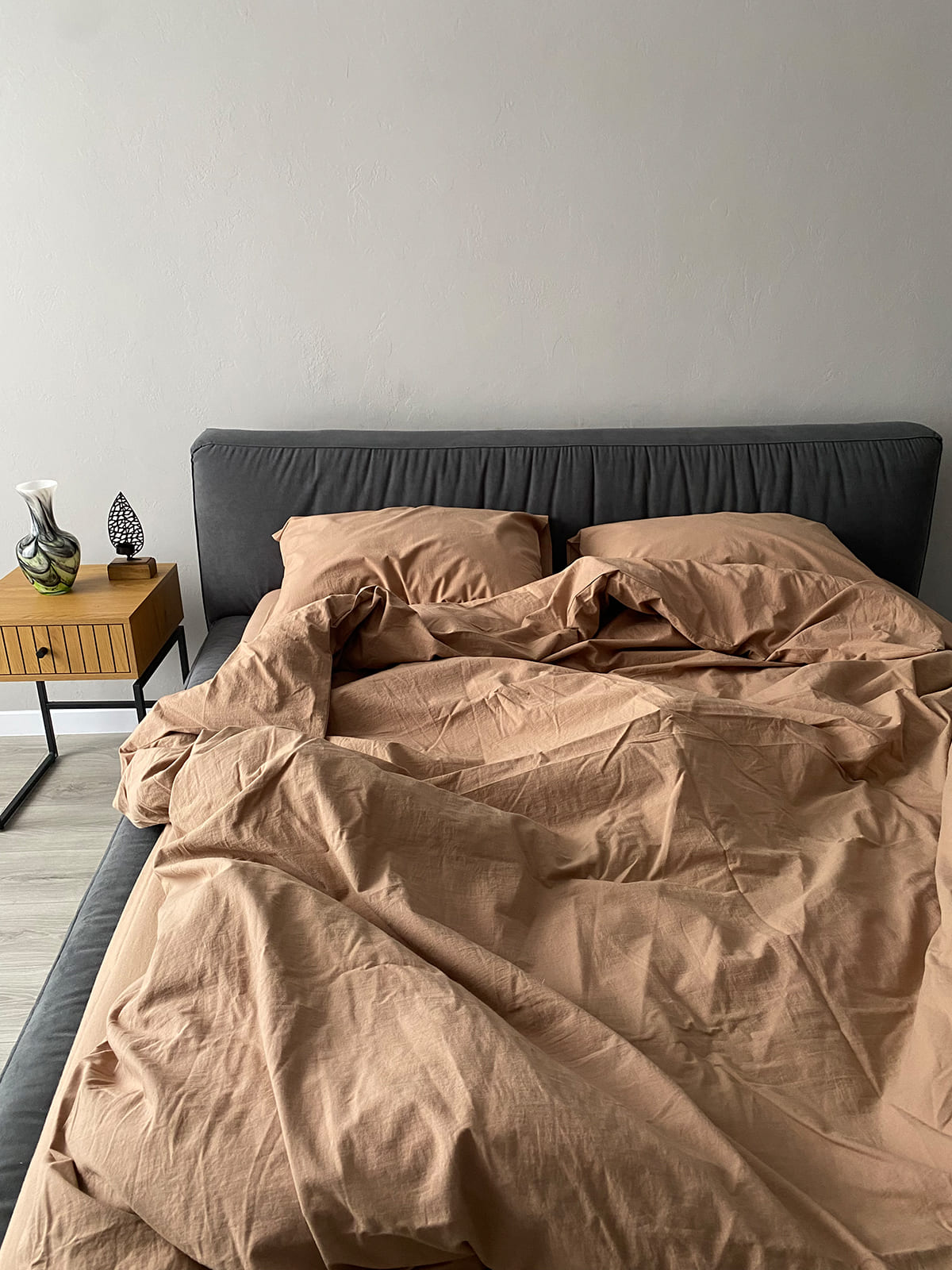 Комплект постільної білизни із вареної бавовни Beige