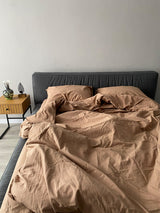 Комплект постільної білизни із вареної бавовни Beige