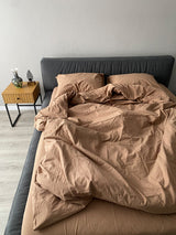 Комплект постільної білизни із вареної бавовни Beige