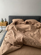 Комплект постільної білизни із вареної бавовни Beige